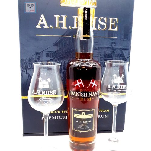 A.H. Riise Royal Danish Navy Rum (0,7 40%) pdd. + 2 pohár